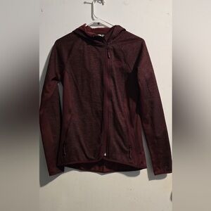 The North Face Red zip up Hoodie  High Collar‎ Warmth